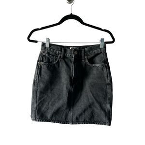 Agolde Denim Black Denim Mini Skirt Size 27 Cotton Y2K Retro Classic Casual